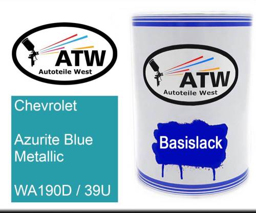 Chevrolet, Azurite Blue Metallic, WA190D / 39U: 500ml Lackdose, von ATW Autoteile West.